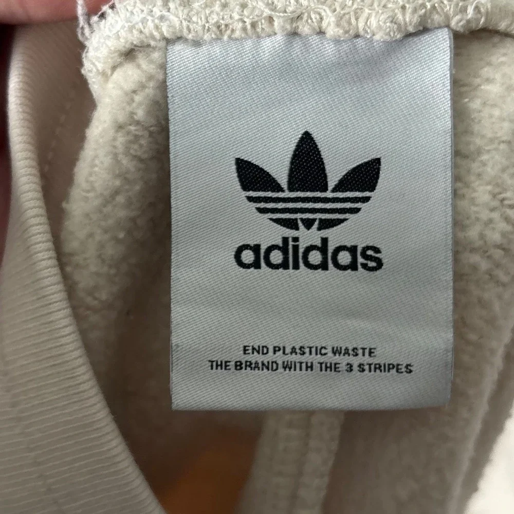Adidas Originals Mens M Cream Trefoil Logo Fleece Jogger Sweatpants HE9410 32x32